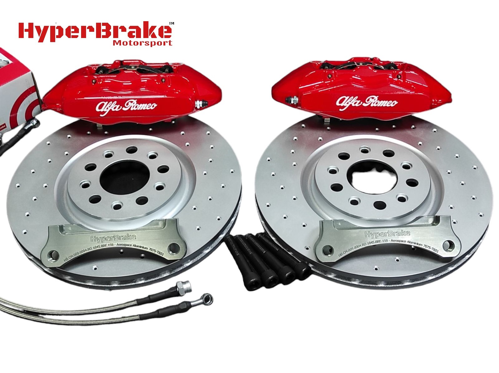 HyperBrake Motorsport Front 4pot Big Brake Kit for Alfa Romeo 159 with Brembo calipers and monoblock brake discs 330x28mm
